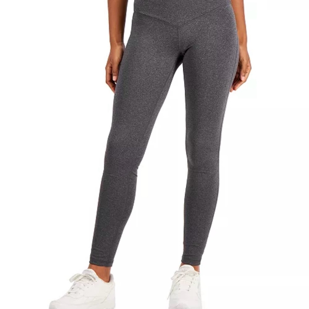 Jenni On Repeat Crossover-Waist 7/8th Length Grey Leggings Size Small NWT